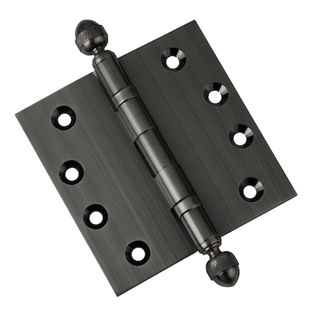 Embassy 4 x 4 Solid Brass Hinge, Pewter Finish with Acorn Tips 4040BBUS17AA-1